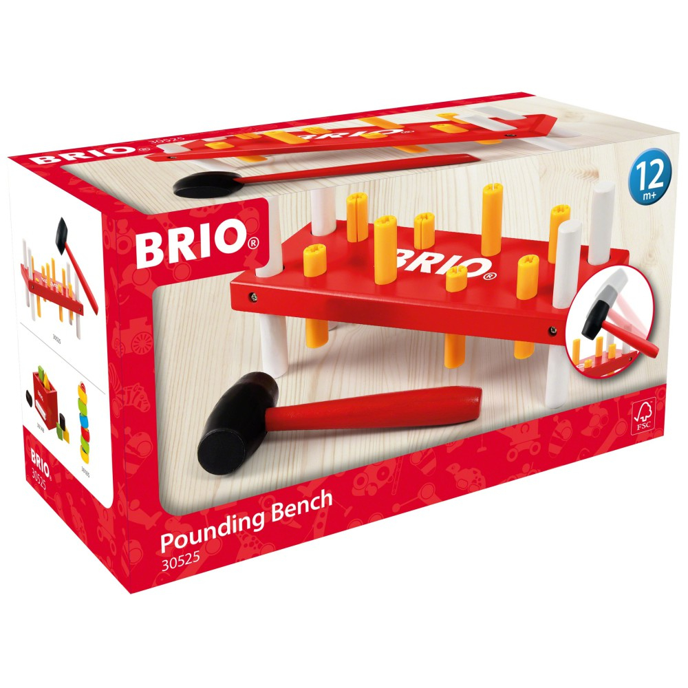 Лавочка-стучалка BRIO 30525 деревянная моторная игрушка с молоточком от 12 месяцев — фото 1