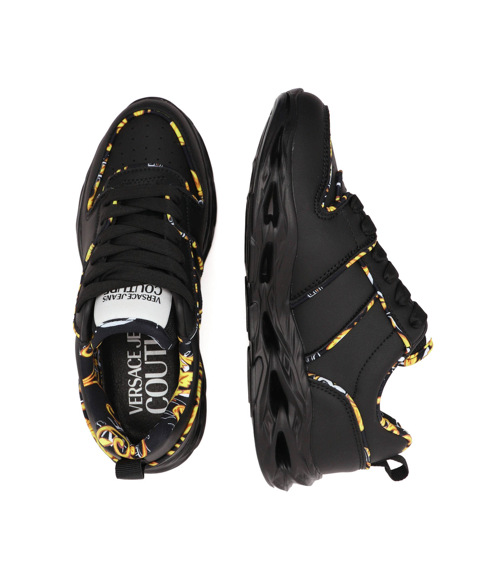 Кожаные кроссовки Versace Jeans Couture - черный(74VA3SS1ZP214)