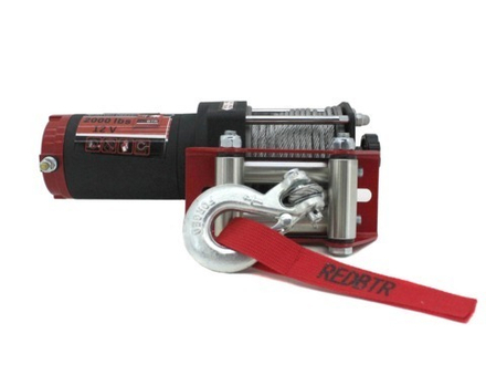 Лебедка для квадроцикла 12В 2000 lbs (907 кг) 2 кВт (усиленный корпус, стальной трос)