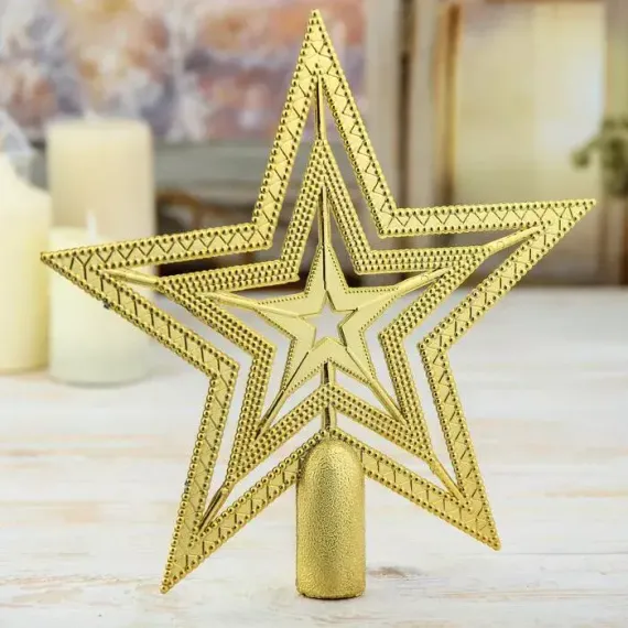 Макушка звезда Cияние 18,5х18 см., золото, Зимнее Волшебство (3557032)