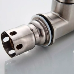 Смеситель для кухни высокий с гайкой LEDEME L74016 нержавеющая сталь