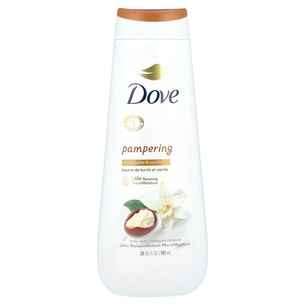 Dove, нежный гель для душа, бережный уход, масло ши и ваниль, 650 мл (22 жидк. унции)