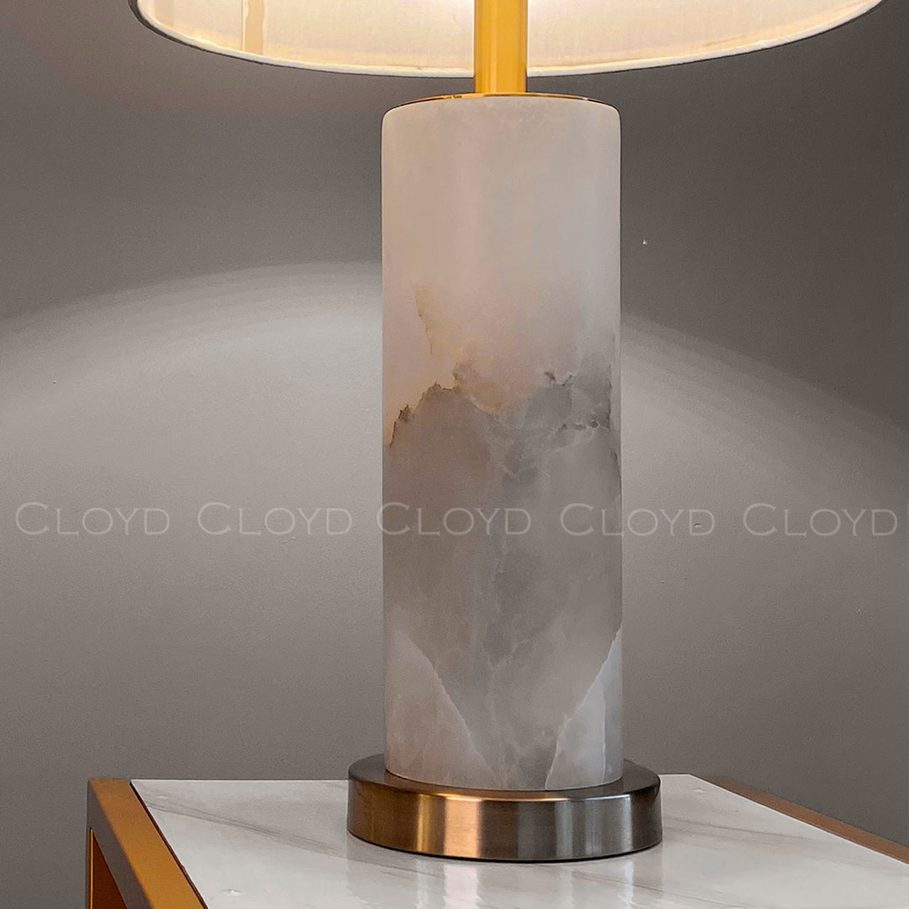 Настольная лампа Cloyd PARMENID T1 / выс. 62 см - алебастр - латунь (арт.30194)