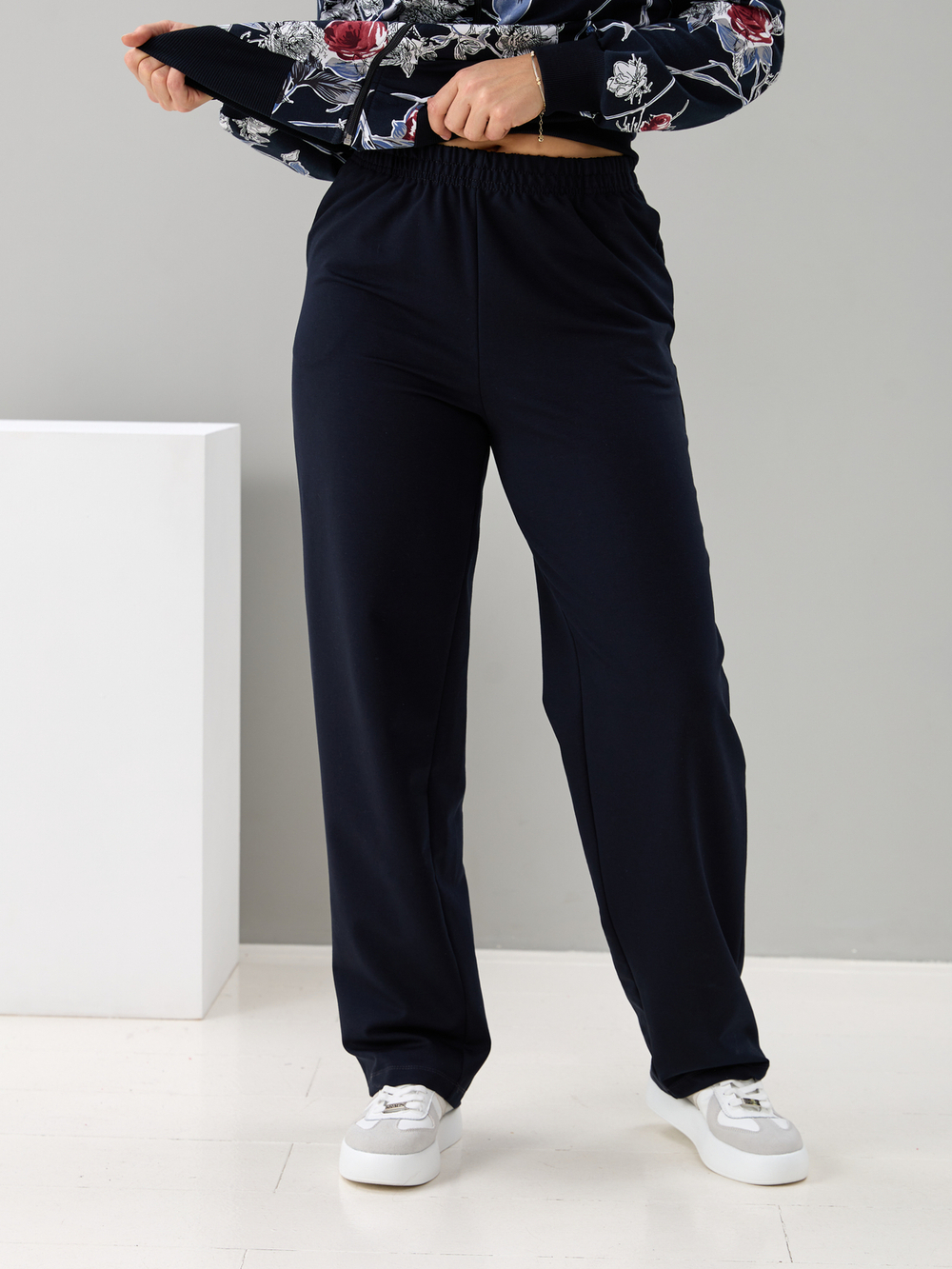 Костюм с брюками КБ-184/синий-плетистаяроза