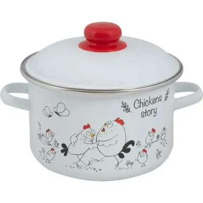 Кастрюля эмал цил Chickens’stories 3,0л ТМ FOOD ATELIER