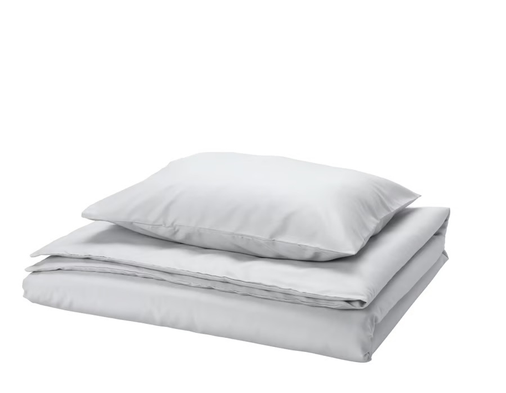 ПИЛТАНДВИНГЕ PILTANDVINGE Пододеяльник и наволочка, серые.150x200/50x60 см