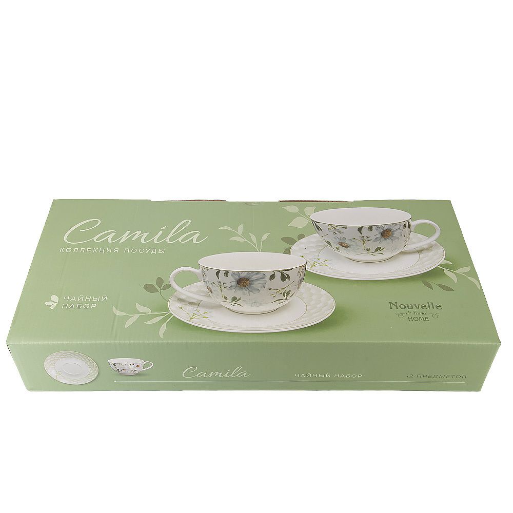 Набор чайный 12пр. "Camila" (6 персон) v=220мл (фарфор) (подарочная упаковка)