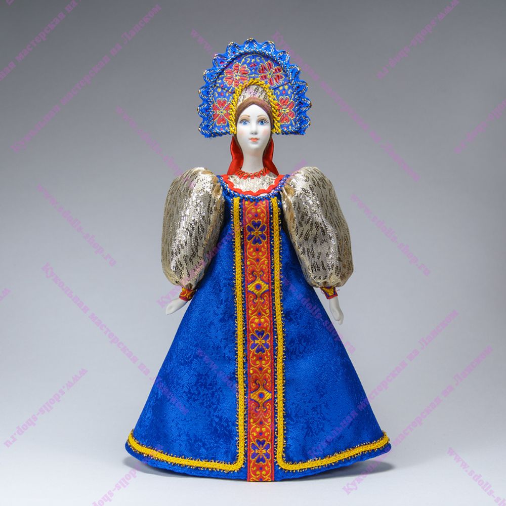 Сувенирная кукла в круглом прямом кокошнике