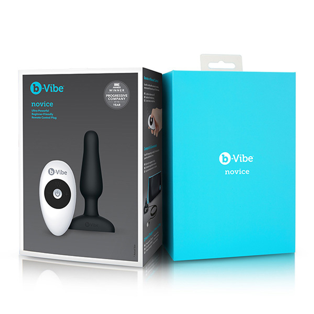 Черный анальный премиум-миниплаг 10см b-Vibe Novice Plug BV-004-BLK