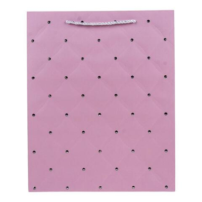 Пакет подарочный "Diamond" 26*32*10см, тиснение серебром,ручки-шнурок,4 цв.микс