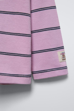 ZARA ФУТБОЛКА В ПОЛОСКУ С ПРИНТОМ CHIP AND DALE DISNEY ©, СВЕТЛАЯ МАЛЬВА