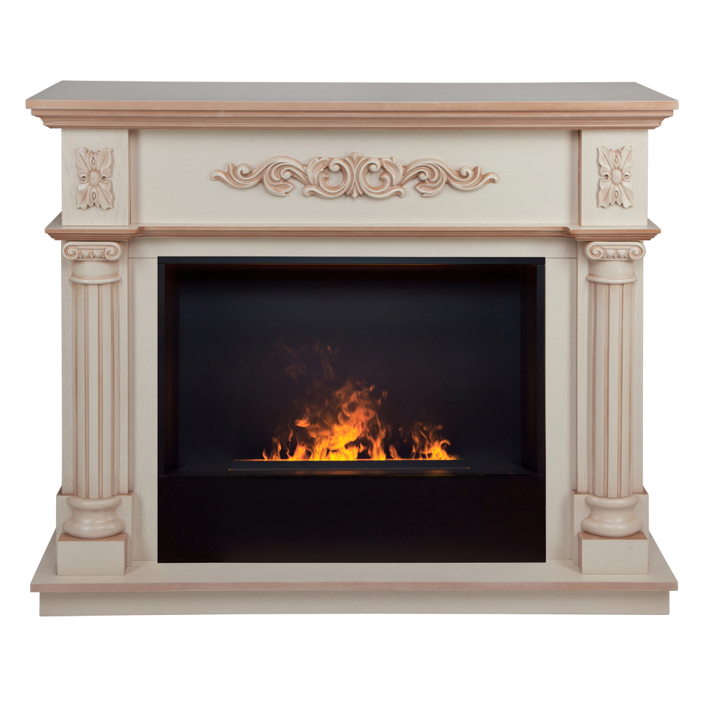 Каминокомплект Real Flame Silvia 26 WT-619B с очагом 3D Cassette 630 Black Panel