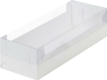 Коробка для рулета белая с пластиковой крышкой 30х11х8 см