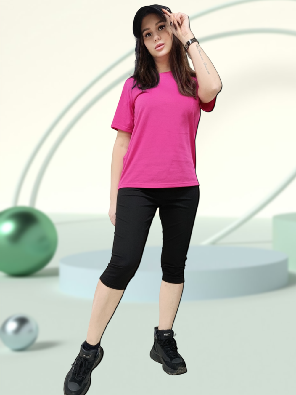 2162 Капри женские кулирка черные (56)