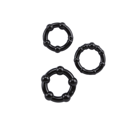 Эрекционые кольца Beaded Cock Rings (Цвет: черный)