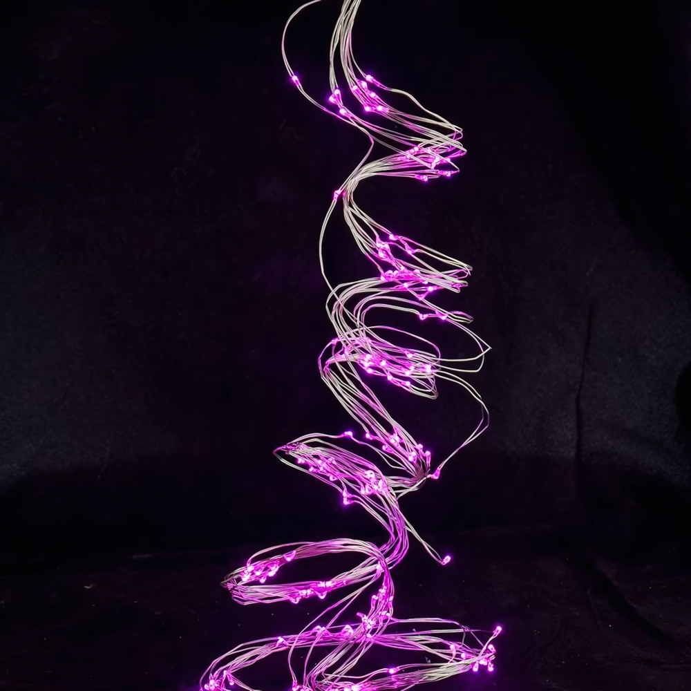 Электрогирлянда проволока нитки одноцвет.розов. не мигает 200л, 2 м