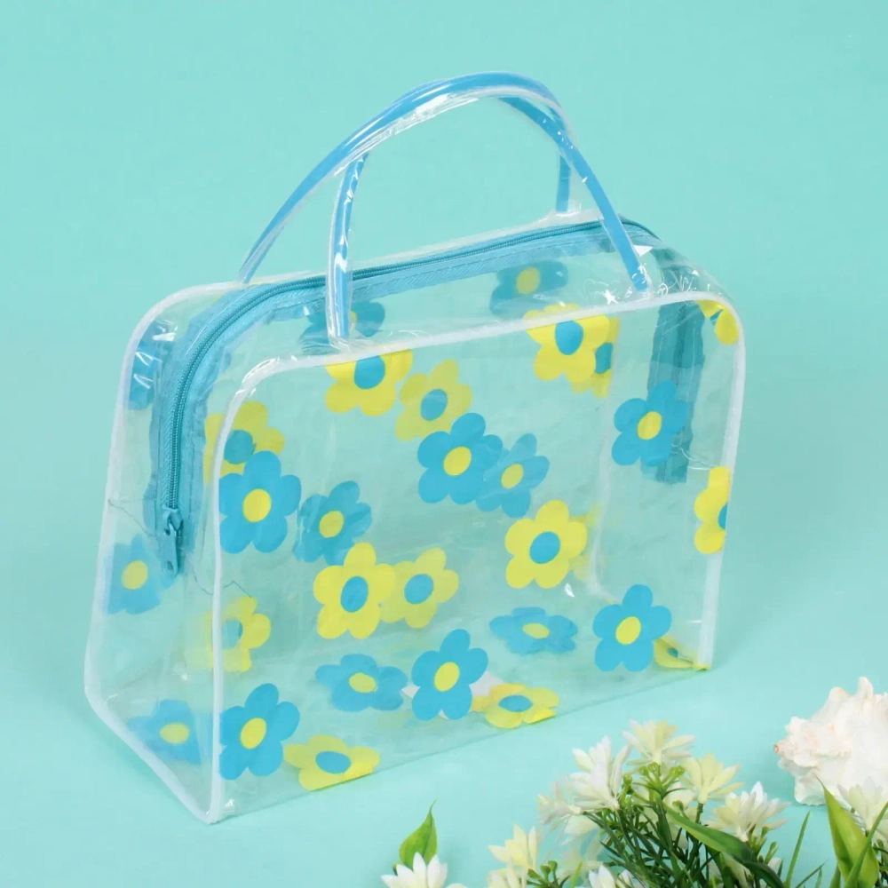 Косметичка «Adventure - Peas», цветы, цвет голубой, 24*17см