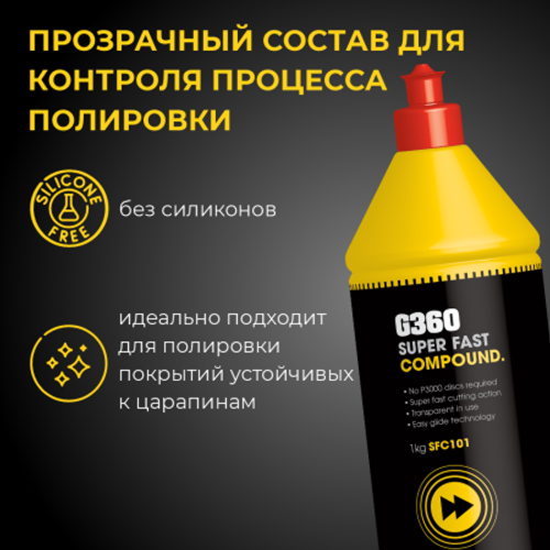 Farecla G360 Super Fast Compound абразивная полировальная паста, 1 кг.