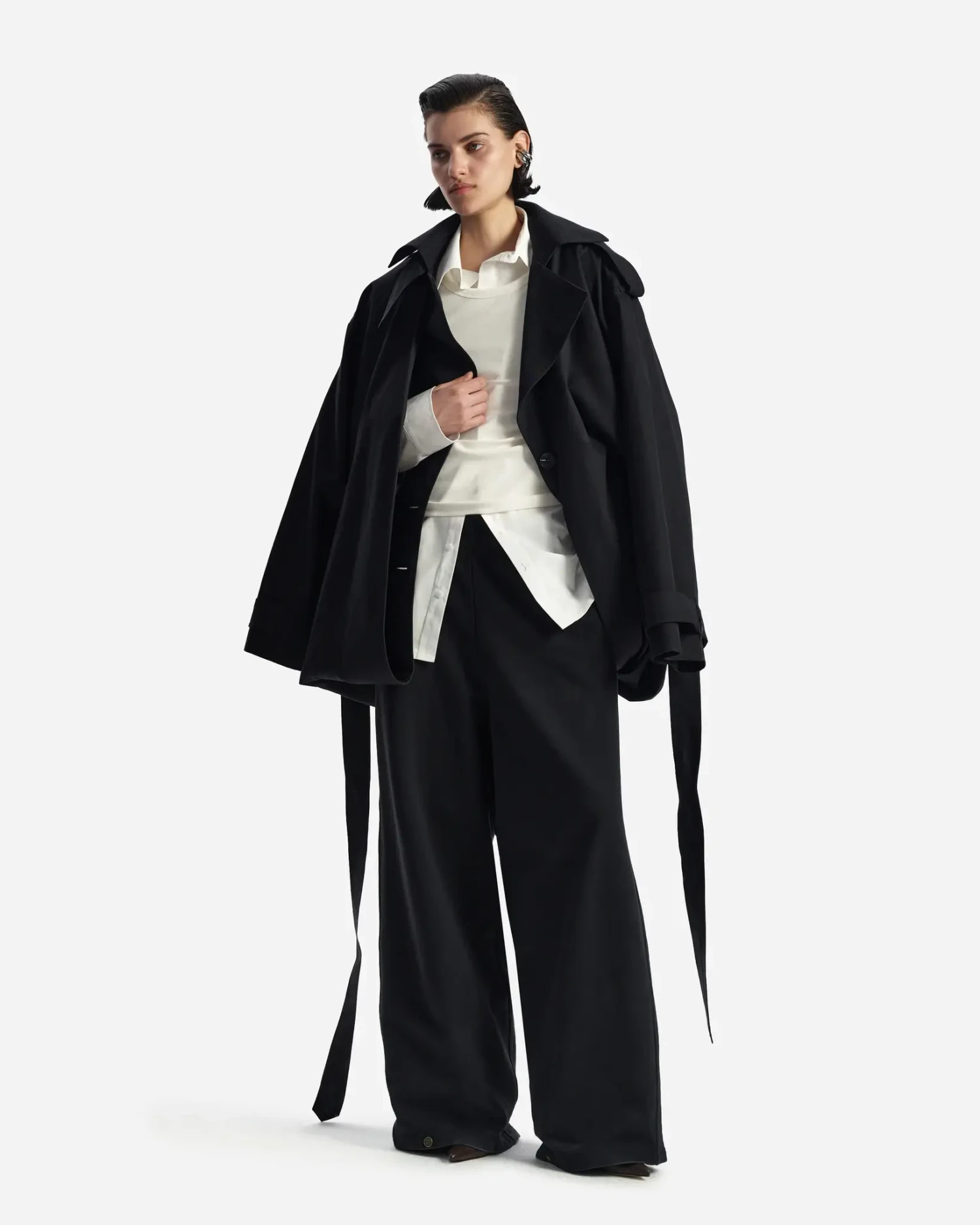 Тренч-трансформер черный