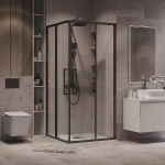 Душевой уголок Grossman Cosmo 300.K33.02.8080.42.00 80x80 стекло прозрачное/профиль графит сатин