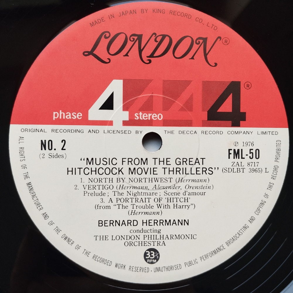 Винтажная виниловая пластинка LP Альфред Хичкок Music From The Great Hitchcock Movie Thrillers (Japan 1976) (No Obi) Psycho
