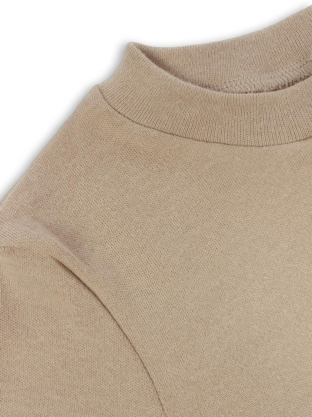 Костюм для девочек (свитшот, шорты) бежевый, р.116 (MINAKU)