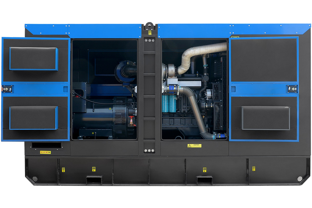 Дизельный генератор ТСС ЭД-250-Т400 в шумозащитном кожухе на прицепе