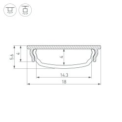 Профиль ARH-BENT-W18-2000 ANOD (Arlight, Алюминий) 023087