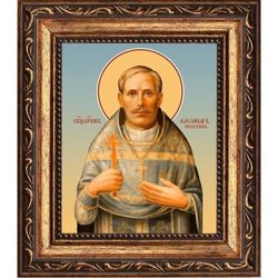 Александр Гневушев священномученик пресвитер. Икона на холсте.