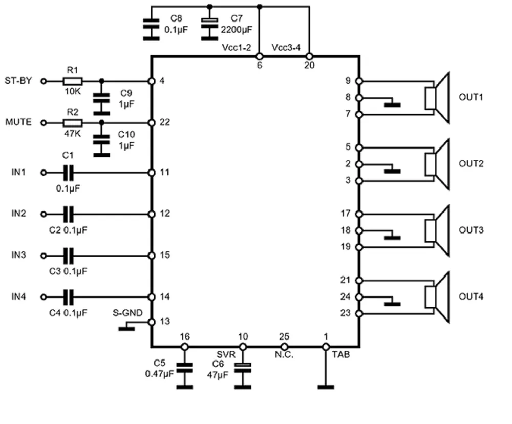 TDA7386 (W22HM9948) (4x40W) микросхема 2шт