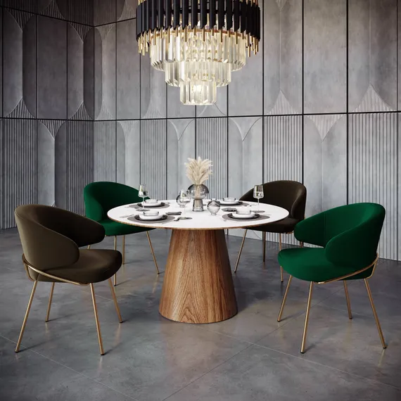 Стул Lime, черный микровелюр с золотыми ножками