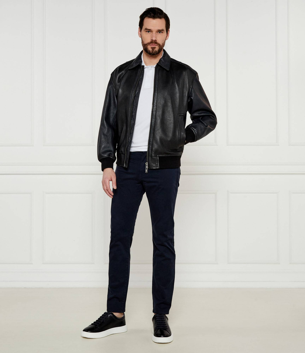 Кожаная куртка бомбер Joloco BOSS ORANGE - черный(50530270)