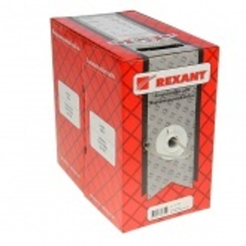 Кабель витая пара неэкранированный UTP 4PR 24AWG cat 5e CU серый [305м] Rexant (провод для интернета) 01-0043