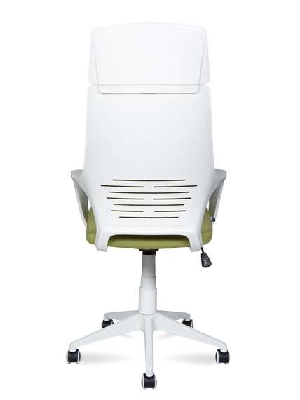 Кресло офисное Норден / Айкью / IQ / белый пластик / зеленая ткань