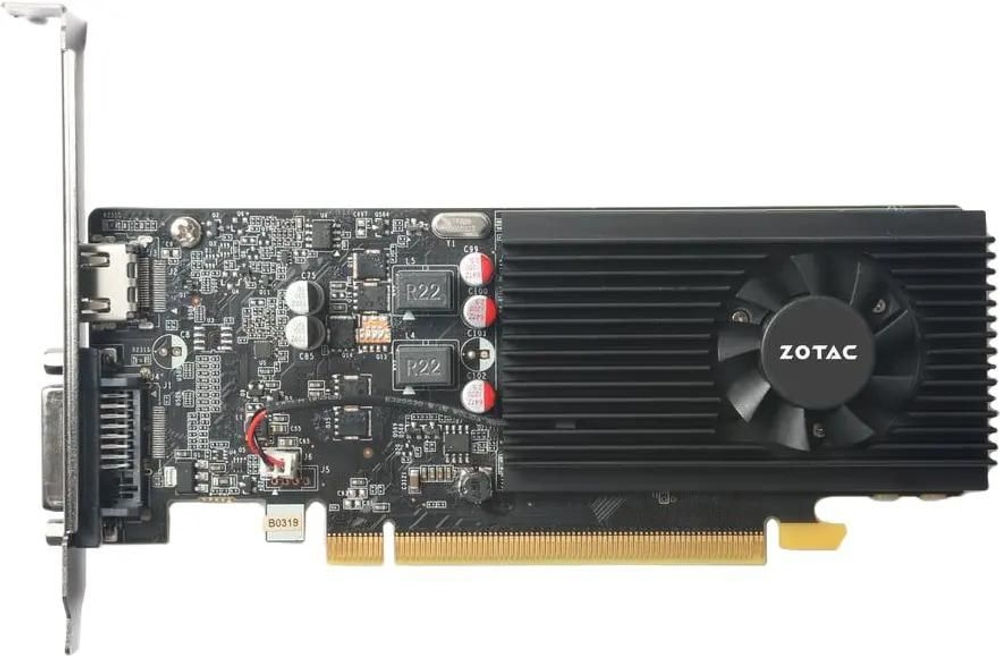 Видеокарта Zotac NVIDIA  GeForce GT 1030 1030 2GB LP GDDR5 2ГБ GDDR5, Low Profile,  Ret [zt-p10300a-10l]
