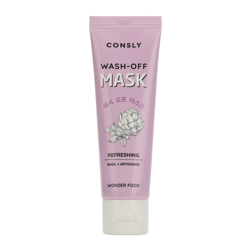 Consly Wonder Food Basil and Artichoke Refreshing Wash-off Mask маска для лица глиняная очищающая с экстрактом базилика и артишока для сужения пор