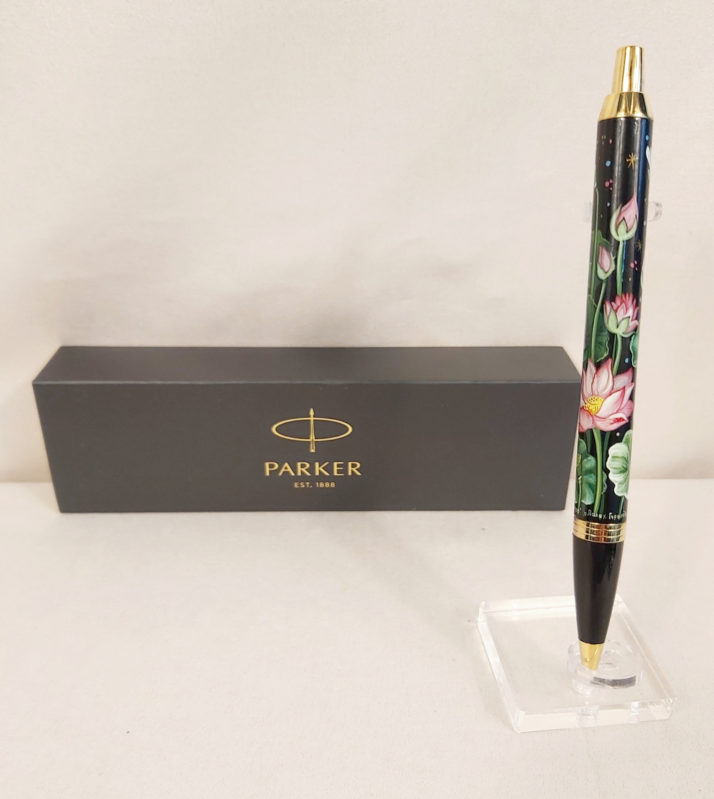 Ручка "Лотос" с ручной росписью Палех в коробке