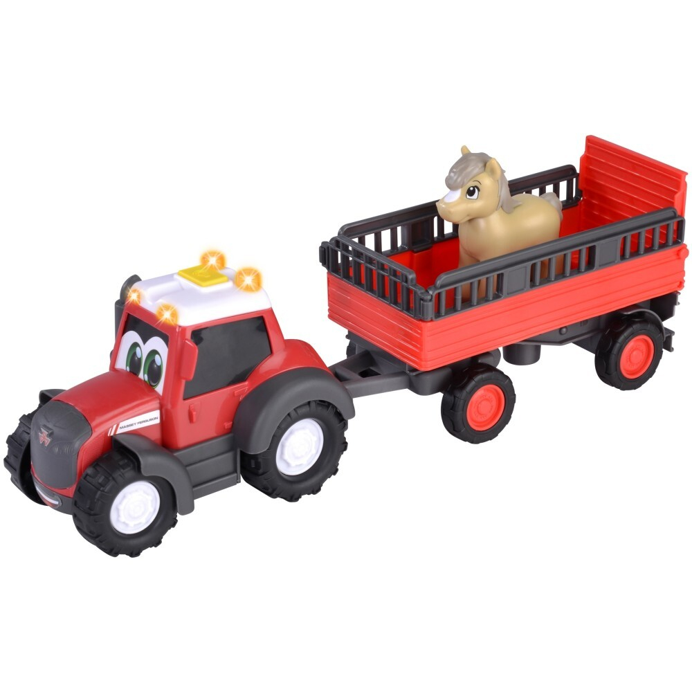 Dickie ABC - Трактор Massey Ferguson с прицепом 30 см Светозвук 4115012 / артикул   4115012  / GTIN 4006333086748