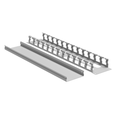 Кабельный органайзер с крышкой и отверстиями 2U, глубина 40 мм, для 19" IT-корпусов, RAL7035