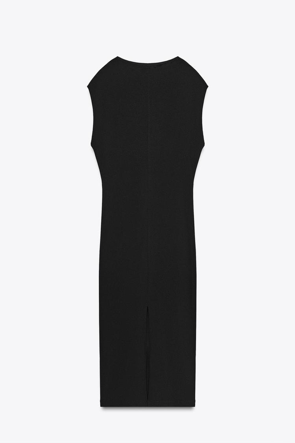 ZARA ДЛИННОЕ ПЛАТЬЕ СО СБОРКАМИ, ЧЕРНЫЙ