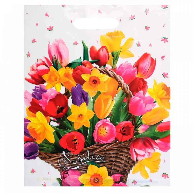 Пакет прорубная ручка Россия 38*47 см 60 мкм ПВД Хорошее настроение  1 шт/уп 500 шт/кор