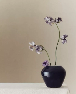 ZARA HOME ТЕРРАКОТОВАЯ ВАЗА С ЭМАЛЬЮ, СИНИЙ