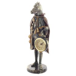 GAEM Фигурка декоративная "Лошадь" с часами D4см, (LR44x1), L12 W7,5 H24,5 см