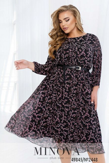Платье 2448-черный-розовый Minova Фото 2