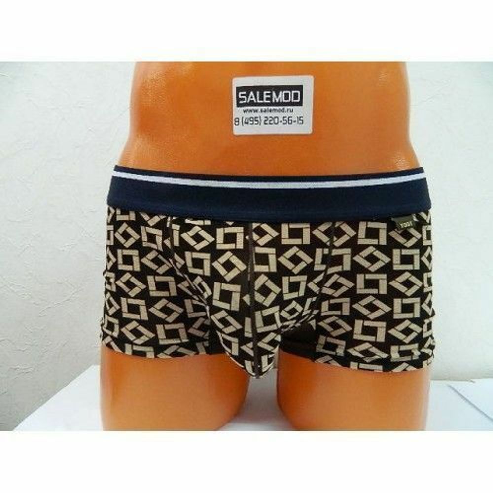 Мужские трусы хипсы коричневые с рисунком Toot TT00033