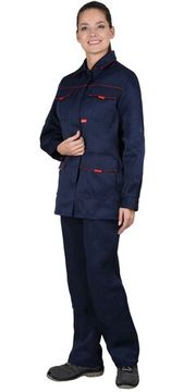Костюм женский "Сириус-Ударница" полукомбинезон (т.синий/красный)