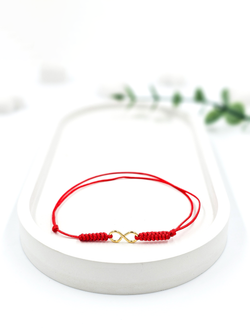 Браслет на ногу Бесконечность. Браслет из красной нити