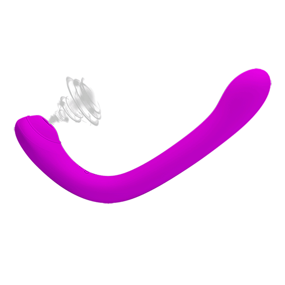 Лиловый вибратор 24,7см с клиторальным стимулятором Pretty Love Alex Long-Handled Clitoral Sucking Vibrator BI-040126