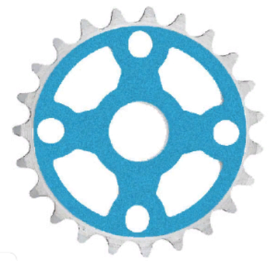 Звезда передняя 1/8"х25Т, голубая, "крест", алюм.