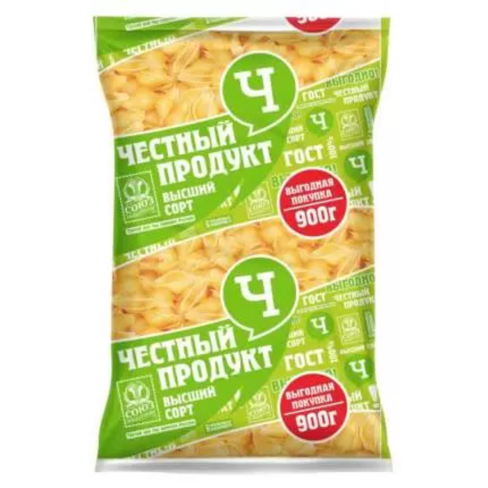 Макароны Честный продукт Ракушки 900 гр